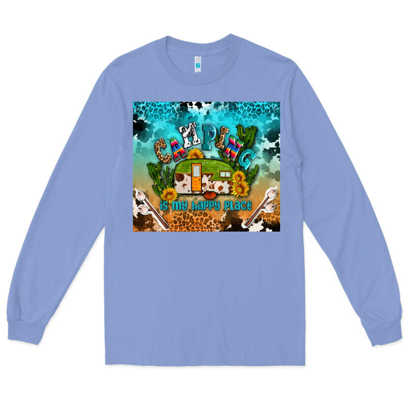 Camping Is My Happy Place Long Sleeve Tee by AdoDesignShop | Teevron