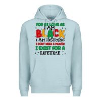 Blue Mist black  lifetime Premium Hoodie - MaliasSmallBusiness