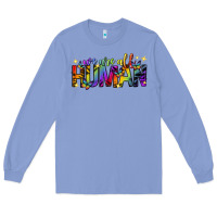 Colony Blue we are all human pride lgbtq Long Sleeve Tee - texasbilliewilder