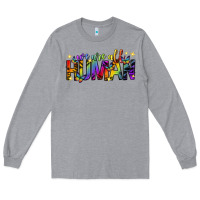 Heather Grey we are all human pride lgbtq Long Sleeve Tee - texasbilliewilder