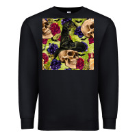 Black halloween witch skull seamless pattern Premium Sweatshirt - BundleAndBundleShop