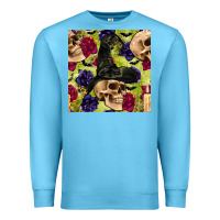 Ocean Blue halloween witch skull seamless pattern Premium Sweatshirt - BundleAndBundleShop