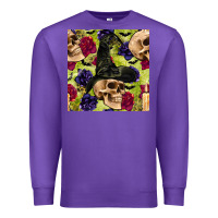Purple halloween witch skull seamless pattern Premium Sweatshirt - BundleAndBundleShop