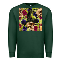 Sports Green halloween witch skull seamless pattern Premium Sweatshirt - BundleAndBundleShop