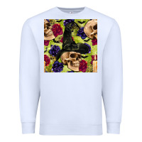 White halloween witch skull seamless pattern Premium Sweatshirt - BundleAndBundleShop