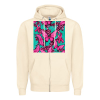 Sandshell Pink Butterfly with Ribbon Cancer Zipper Hoodie - texasbilliewilder