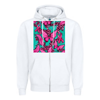 White Pink Butterfly with Ribbon Cancer Zipper Hoodie - texasbilliewilder