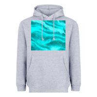 Heather Grey turquoise glitter Heavyweight Hoodie - JahusDesignShop