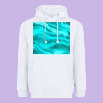 Turquoise Glitter Heavyweight Hoodie Designed By Jahusdesignshop