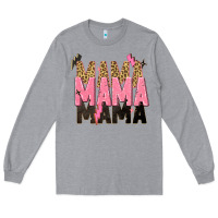 Heather Grey mama mama mama lightning bold Long Sleeve Tee - Zillion Design Studio
