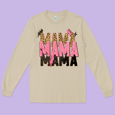 Mama Mama Mama Lightning Bold Long Sleeve Tee Designed By Zillion Design Studio