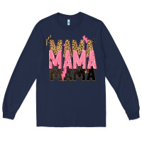 Navy mama mama mama lightning bold Long Sleeve Tee - Zillion Design Studio