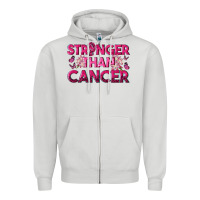 Dove Grey Stronger Than Cancer Zipper Hoodie - texasbilliewilder