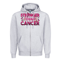 Heather Grey Stronger Than Cancer Zipper Hoodie - texasbilliewilder