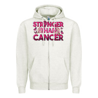 Oatmeal Heather Stronger Than Cancer Zipper Hoodie - texasbilliewilder
