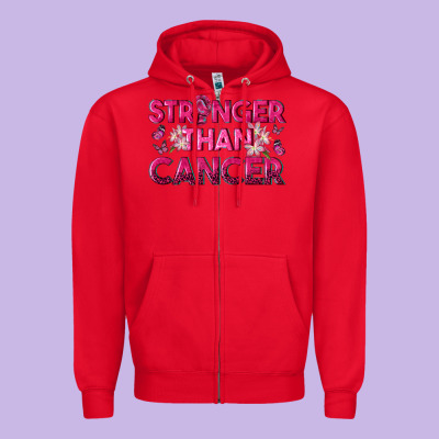Stronger Than Cancer Zipper Hoodie Designed By Texasbilliewilder