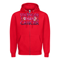 Red Stronger Than Cancer Zipper Hoodie - texasbilliewilder
