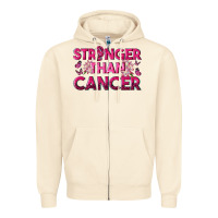 Sandshell Stronger Than Cancer Zipper Hoodie - texasbilliewilder