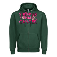 Sports Green Stronger Than Cancer Zipper Hoodie - texasbilliewilder
