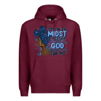 Burgundy even in the midst of may storm afro woman Premium Hoodie - MaliasSmallBusiness
