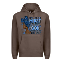 Coffee even in the midst of may storm afro woman Premium Hoodie - MaliasSmallBusiness