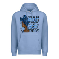 Colony Blue even in the midst of may storm afro woman Premium Hoodie - MaliasSmallBusiness