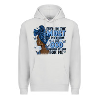 Dove Grey even in the midst of may storm afro woman Premium Hoodie - MaliasSmallBusiness
