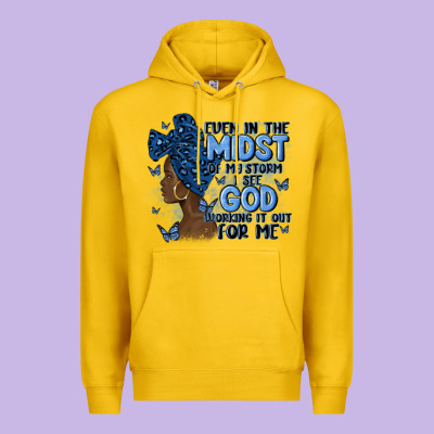 Even In The Midst Of May Storm Afro Woman Premium Hoodie Designed By Maliassmallbusiness