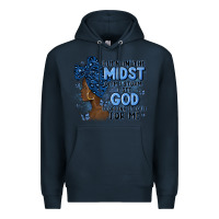 Navy even in the midst of may storm afro woman Premium Hoodie - MaliasSmallBusiness