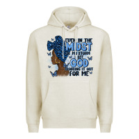 Oatmeal Heather even in the midst of may storm afro woman Premium Hoodie - MaliasSmallBusiness