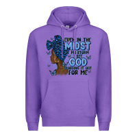 Purple even in the midst of may storm afro woman Premium Hoodie - MaliasSmallBusiness