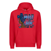 Red even in the midst of may storm afro woman Premium Hoodie - MaliasSmallBusiness