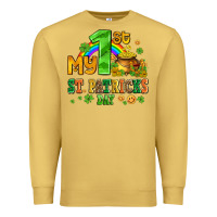 Antique Gold my first st patricks day with coins and shamrocks Premium Sweatshirt - AdoDesignShop