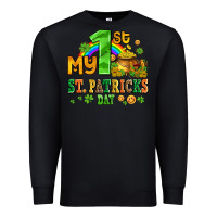 Black my first st patricks day with coins and shamrocks Premium Sweatshirt - AdoDesignShop