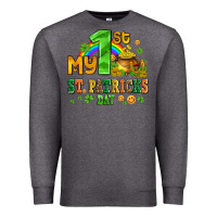 Charcoal Heather my first st patricks day with coins and shamrocks Premium Sweatshirt - AdoDesignShop