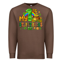 Chestnut my first st patricks day with coins and shamrocks Premium Sweatshirt - AdoDesignShop
