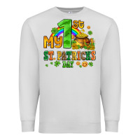 Dove Grey my first st patricks day with coins and shamrocks Premium Sweatshirt - AdoDesignShop