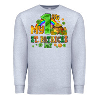 Heather Grey my first st patricks day with coins and shamrocks Premium Sweatshirt - AdoDesignShop