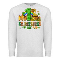 Oatmeal Heather my first st patricks day with coins and shamrocks Premium Sweatshirt - AdoDesignShop