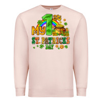Pale Pink my first st patricks day with coins and shamrocks Premium Sweatshirt - AdoDesignShop