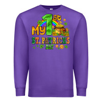 Purple my first st patricks day with coins and shamrocks Premium Sweatshirt - AdoDesignShop