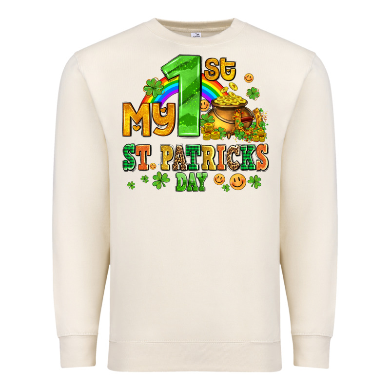 My First St Patricks Day With Coins And Shamrocks Premium Sweatshirt by AdoDesignShop | Teevron