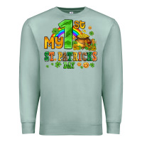 Seafoam my first st patricks day with coins and shamrocks Premium Sweatshirt - AdoDesignShop