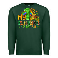 Sports Green my first st patricks day with coins and shamrocks Premium Sweatshirt - AdoDesignShop