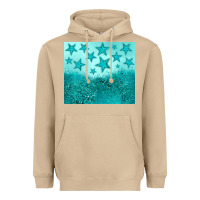 Mushroom turquoise glitter star Heavyweight Hoodie - JahusDesignShop