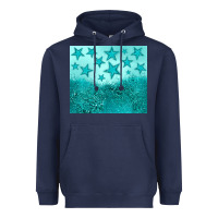 Navy turquoise glitter star Heavyweight Hoodie - JahusDesignShop