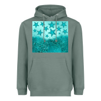 Sage turquoise glitter star Heavyweight Hoodie - JahusDesignShop