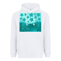 White turquoise glitter star Heavyweight Hoodie - JahusDesignShop