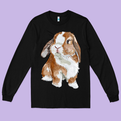 Long Sleeve Tee Cute Bunny