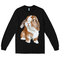Black Cute Bunny Long Sleeve Tee - RanaPortraitStore